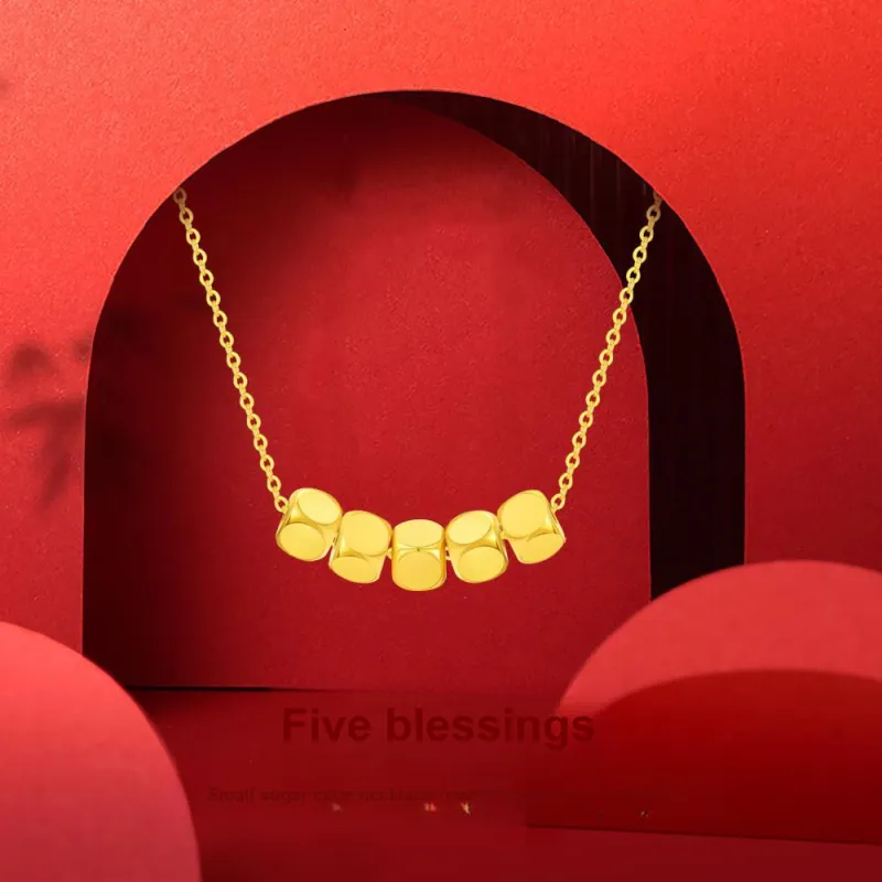 Fortune Gold Box Jewelry Collarbone Chain Women's-5