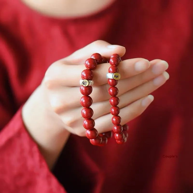 LIANGYUXI Cinnabar Jade Bracelets Unisex-4