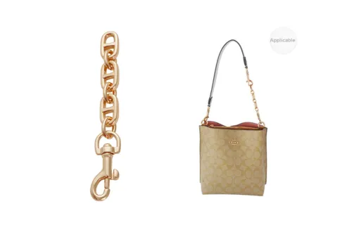 Lan Bao Fan Shoulder Strap Bag Gold-Tone Pig Nose Chain