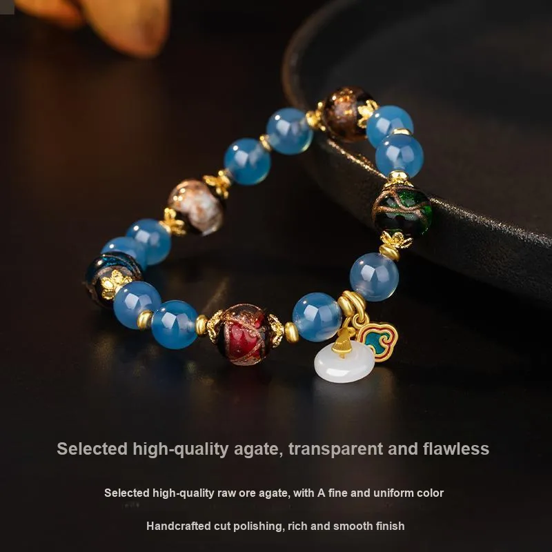 MOLADY Colored Glaze Natural Jade Bracelet For Women's Women's-2