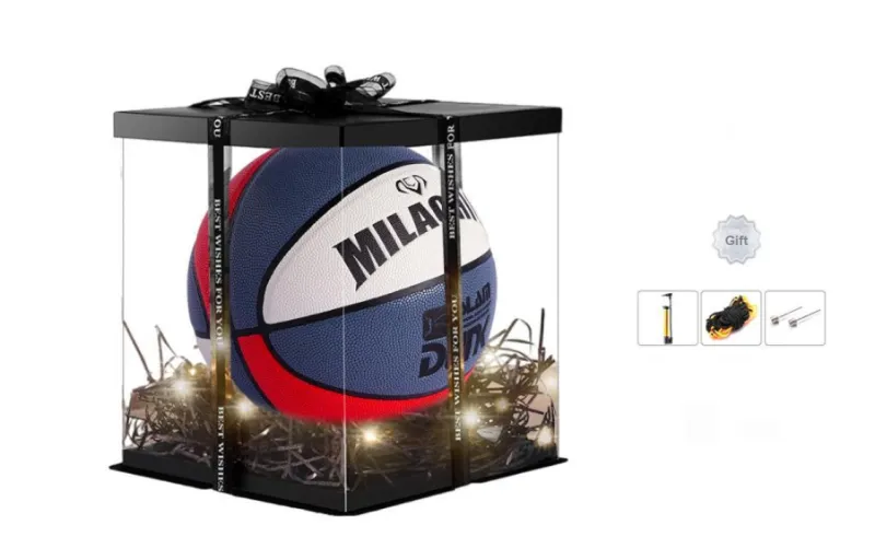 MILACHIC PU Basketball White Blue Red Size 7/Size 6 Ball Training-8