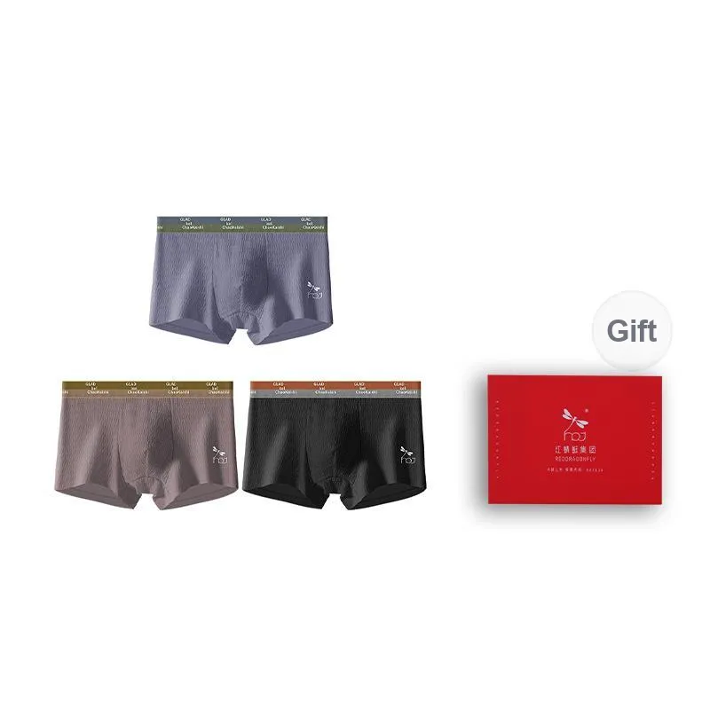 RED DRAGONFLY Cotton Panties Men's 3 Pack Gift Box Set-12
