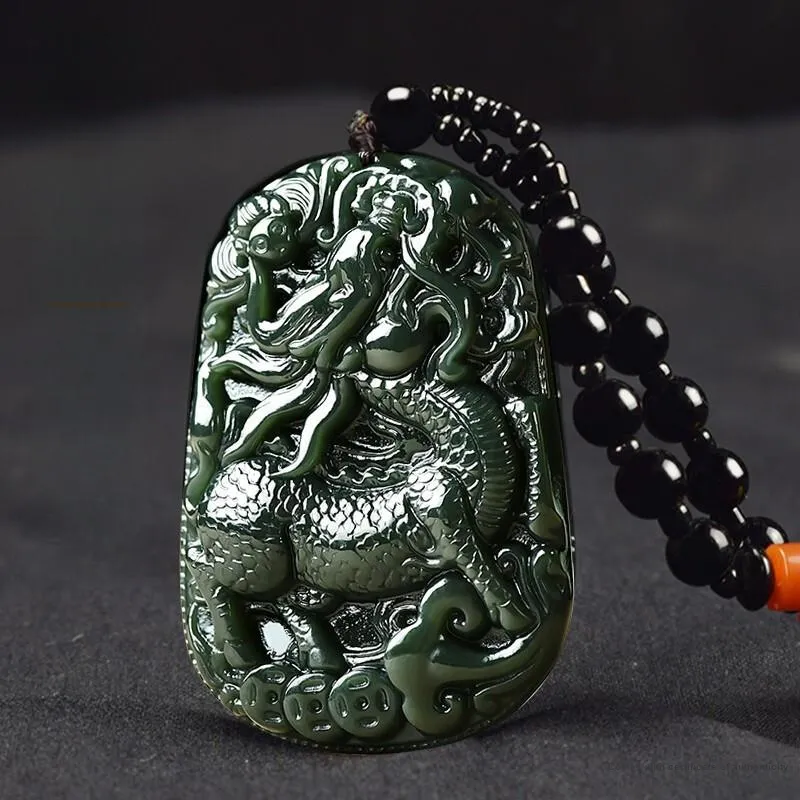 Liu Jinfu Pendants Green Jade Men's-1