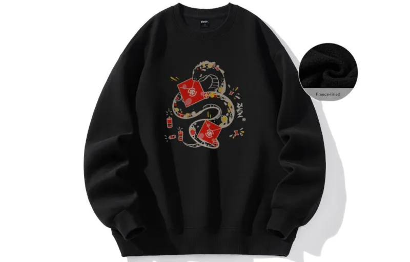 ZMOH Fleece Lined Crew Neck Sweatshirt Unisex-10