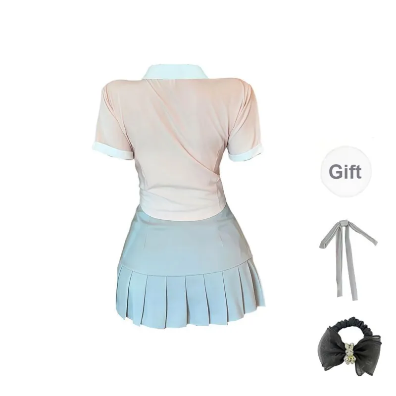 Skirt Set Women's Pink Shades Outfit-1