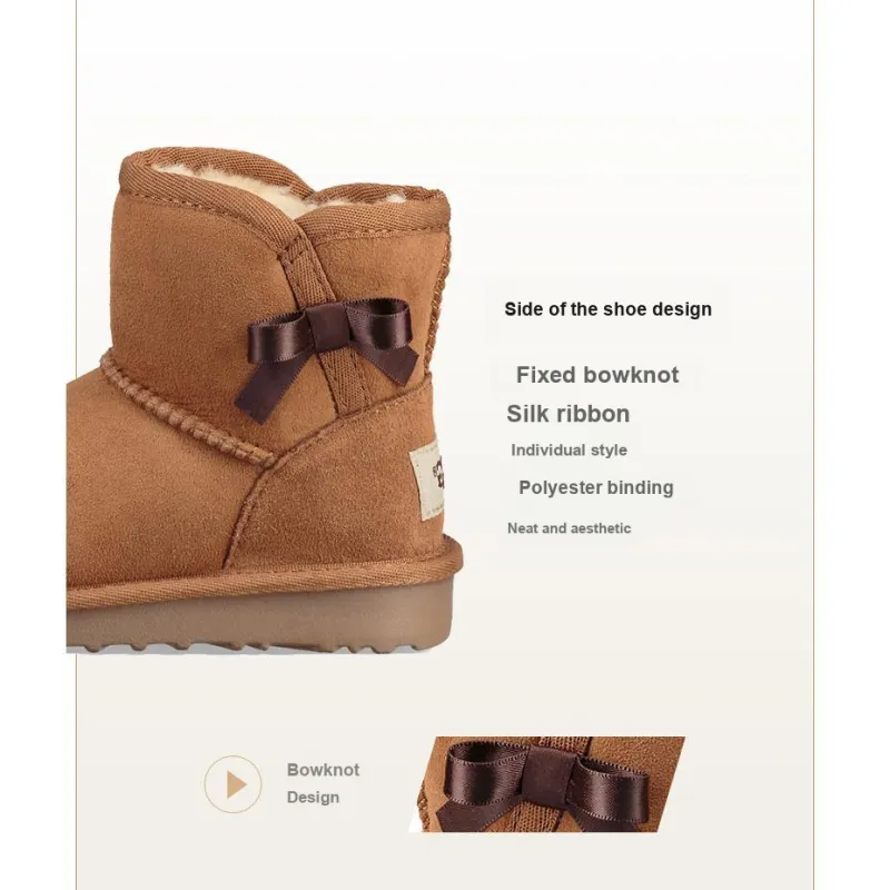 UGG Waterproof And Warm Snow Boots Chestnut Brown Teenagers-2