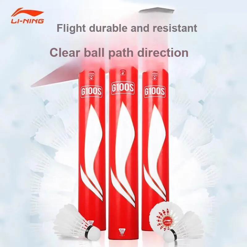 LiNing G100S Goose Feather Shuttlecock 12 Pack Goose Feather Competition And Training Specific Shuttlecocks-36