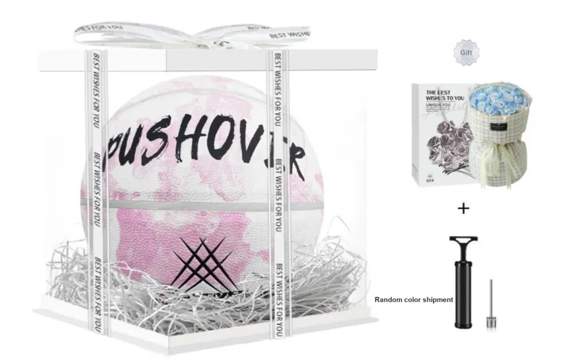 PUSHOVER PU Basketball Pink Size 7 Training Unisex-26