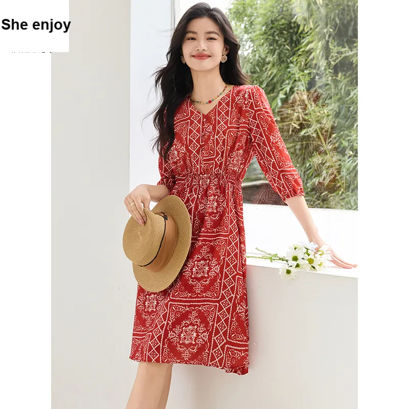 She Enjoys Short Sleeved Dress Women's-2