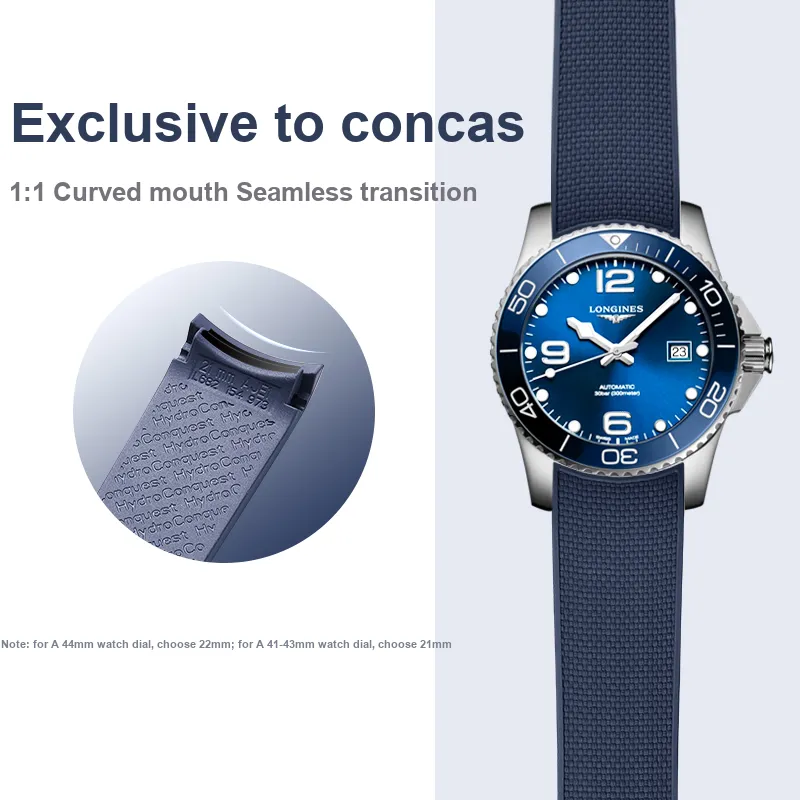 IStrap Longines Compatibility Watch Band 21mm Fluoroelastomer Material-2