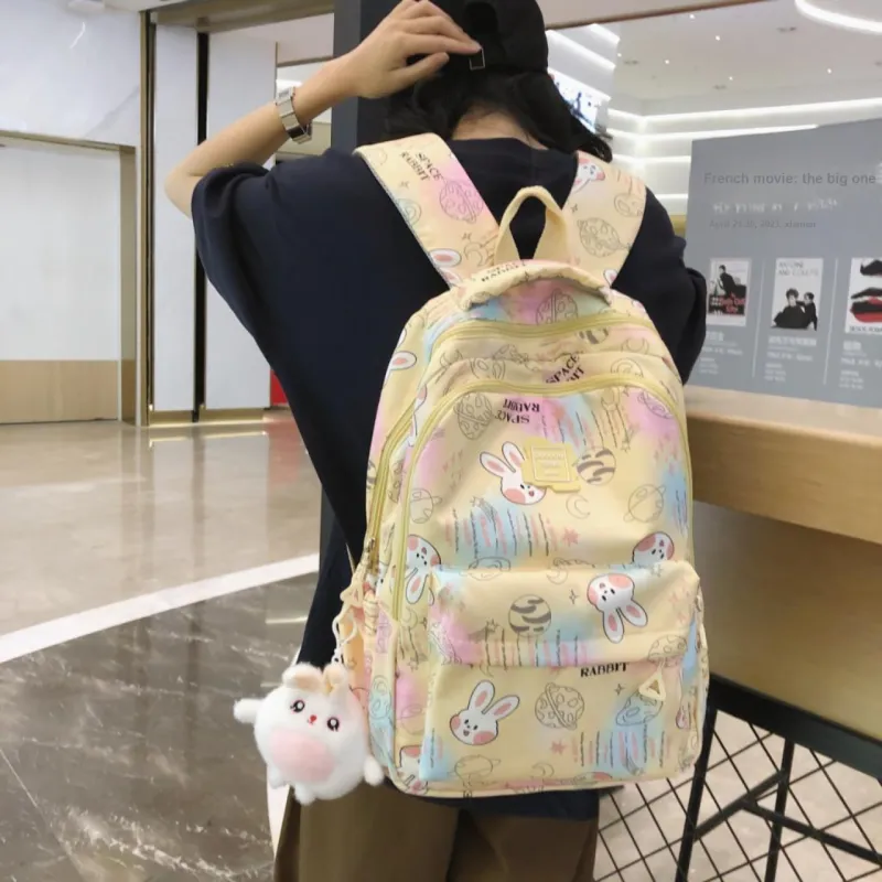 URBAN FOREST Nylon Backpack Regular Women's Pink, Violet, Yellow, Green, Sky Blue-11