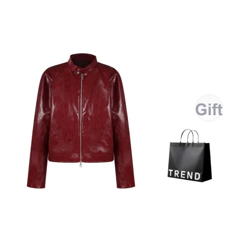 FROMGG Red Женские Кожаные Куртки