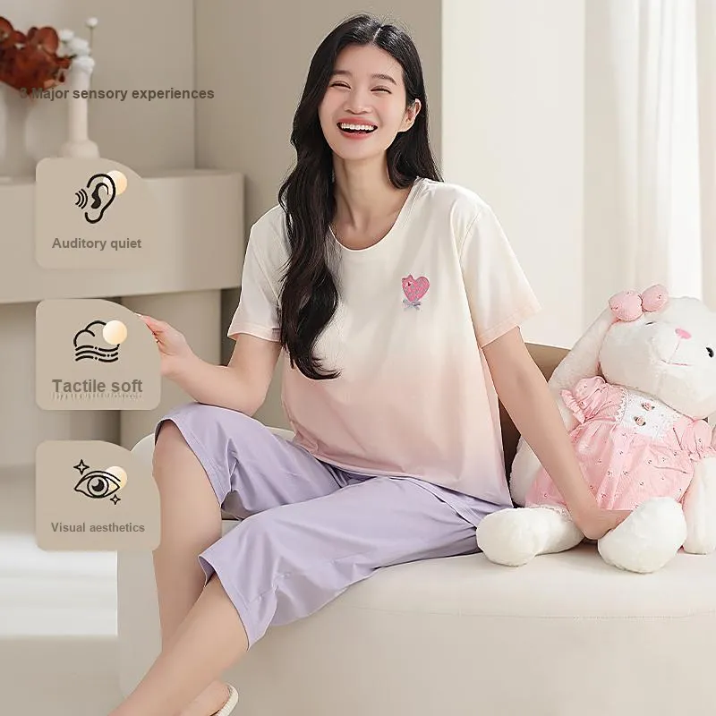 XIAFENYAN Pajama Set Women's Gradient Purple-1