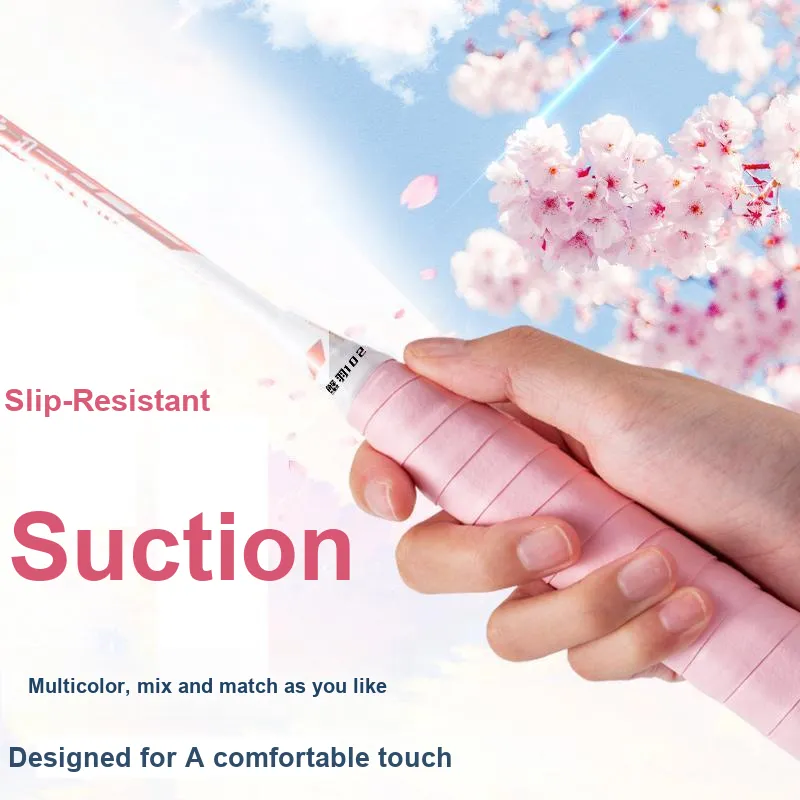 Crab Feathers Badminton Grip Tape Lotus Pink PU Thin-3