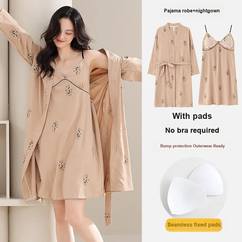 Pretty Lady Pajama Set Women's Apricot-1
