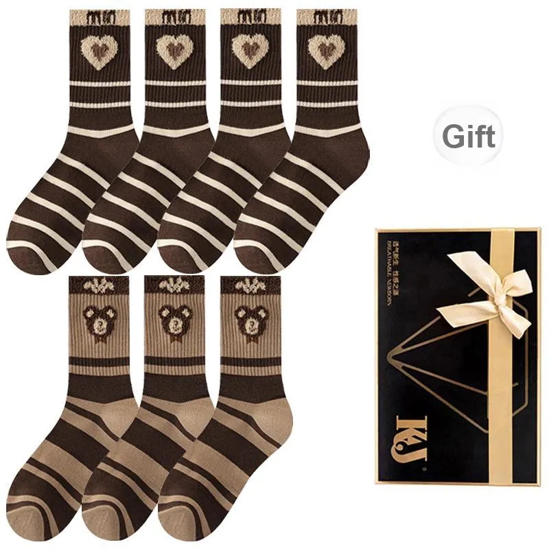 KJ Mid Calf Socks Unisex Gift Box 7 Double Packs-35