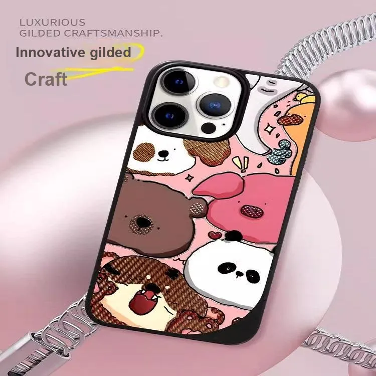 LANWK Glass Material Jungle Party Phone Case Compatible With IPhone 14/15/16/Pro/Pro Max-1