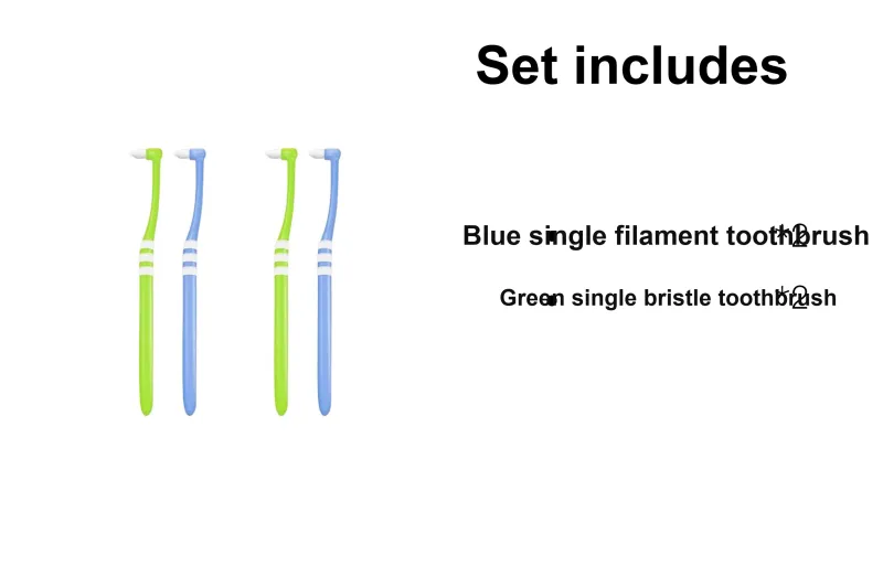 FAWNMUM Single Bundle Pointed Toe Toothbrushes Cleaning 4 Pcs-4
