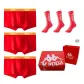 3-Pack Box Included (Underpants Red 3)+(Socks Rose Red 3)