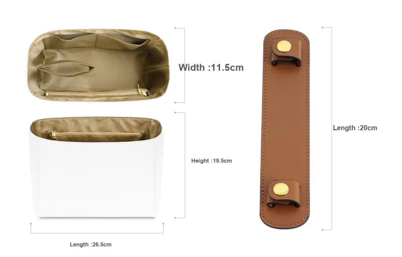 GUYI DuPont Paper With Microfiber Bag Accessory Bag Insert Women's Brown-15
