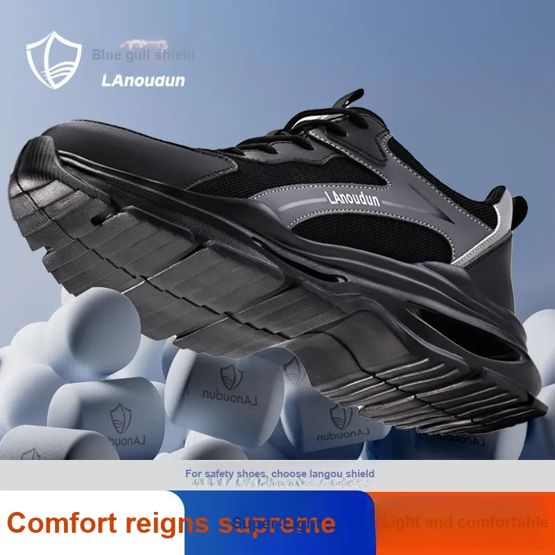 Blue Gull Shield Lightweight Rebound Low Top Outdoor Shoes Unisex Gray-6