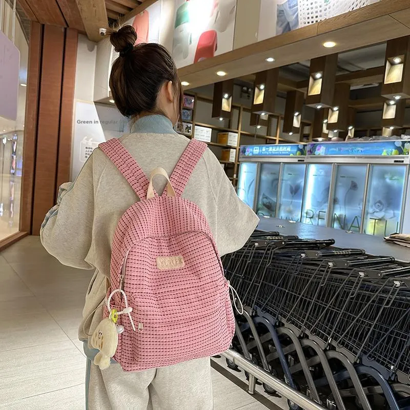 GOBLIN SHARKS 1759 Nylon Backpack Unisex White/Green/Gray/Black/Pink-25