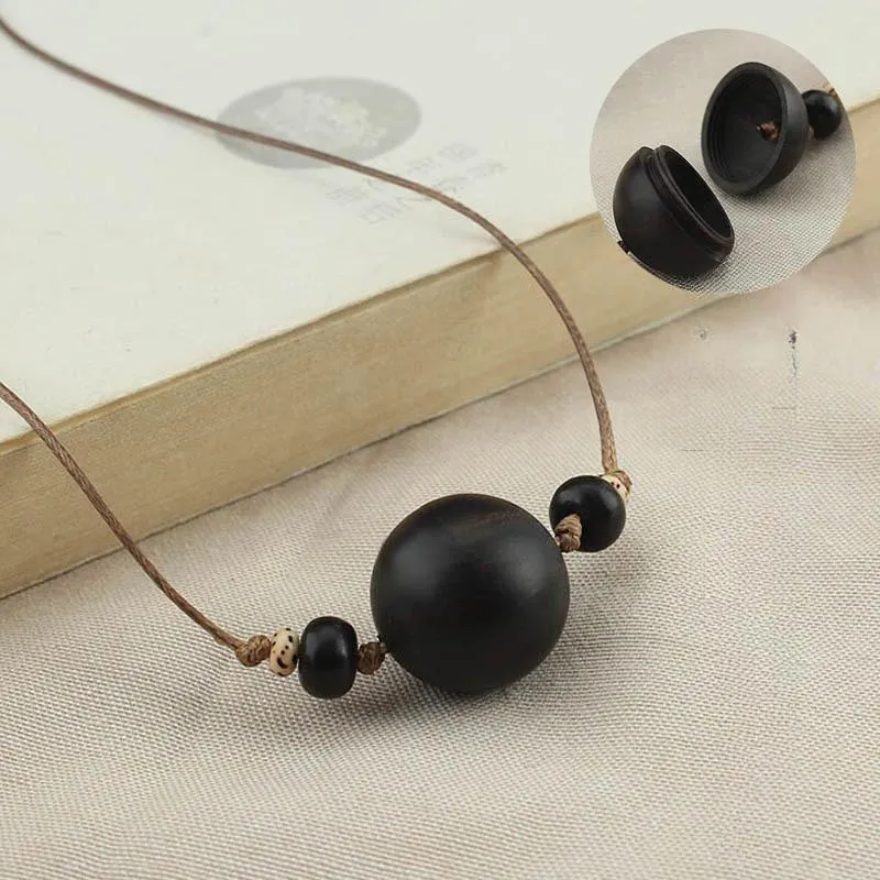 XIBAOCHUNHUA African Blackwood Wooden Necklaces Unisex-1