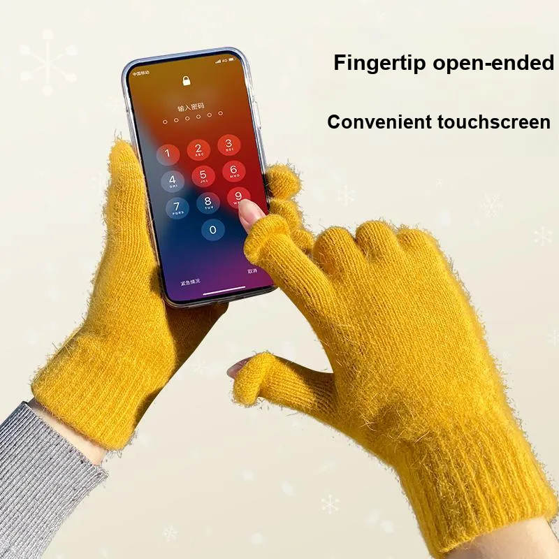 NANJIREN Thickened Knit Gloves Unisex-8