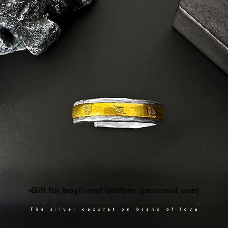 Love 925 Sterling Silver Color Blocked Rings Men's-3