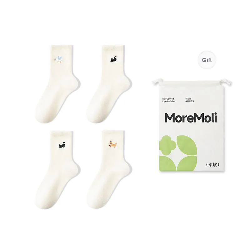 Moremoli Mid Calf Socks Women's Shopping Bag Combo Set-1