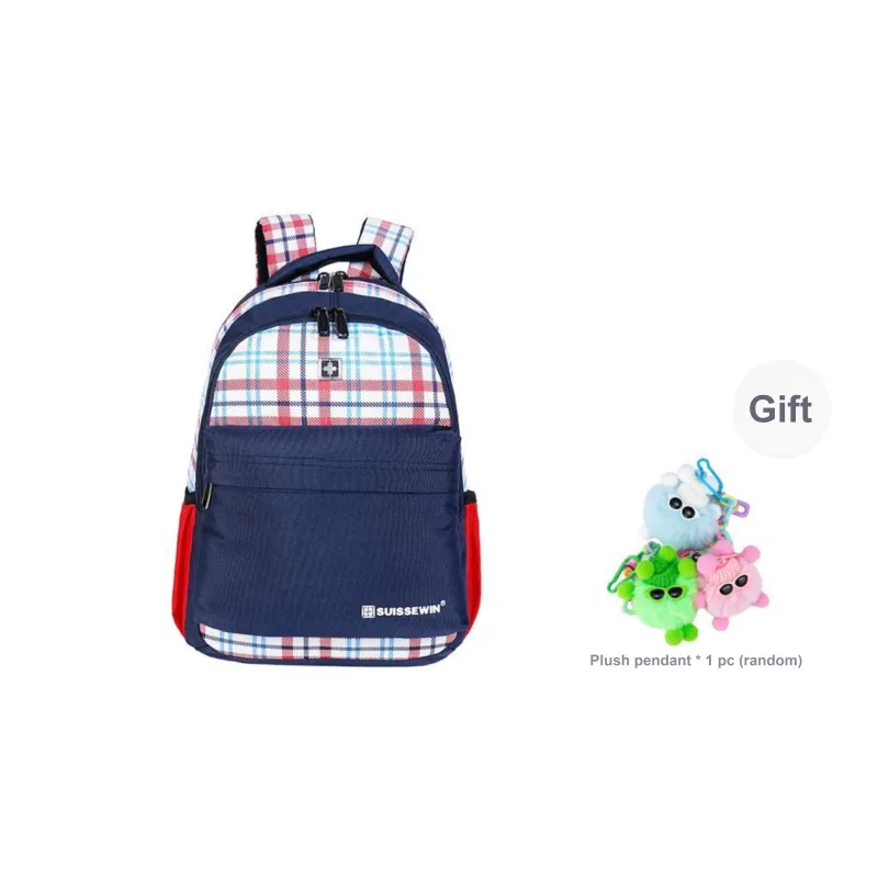 SUISSEWIN Fabric Backpack Regular Unisex Blue/Pink-9