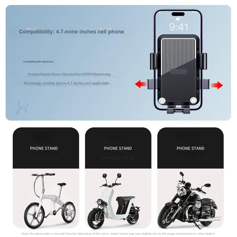 HOOYS Phone Stands Snap on Type All Electric Vehicle Bicycle Stand Anti Shake Frame Stable Support-1