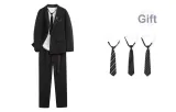 Clothing Sets (Black Business Suit+Black Suit Pants) with Tie Included