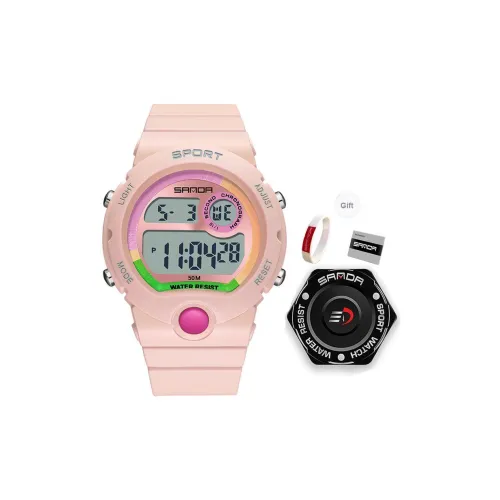 Sanda Electronic Механизм TPU Ремешок Часы Унисекс Черный Циферблат