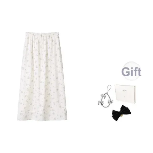 Fstudio Летний Корейский стиль Элегантный LOOK Цветочный Полу-длина Повседневный Длинный Юбка Женская