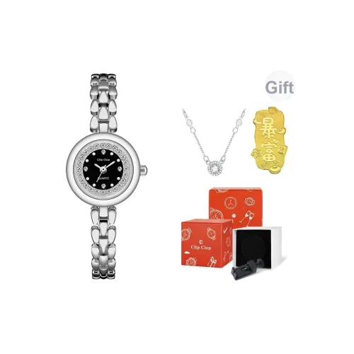 Clip Clop Кварцевый механизм ремешок из нержавеющей стали женские часы многоцветный циферблат