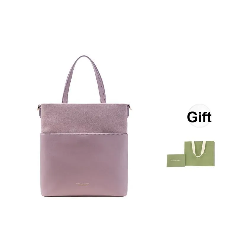 VANESSA HOGAN Коровья кожа Тоут Сумка Сумка для покупок Сумка на плечо Сумка Обычный Женские Фиолетовый Абрикос