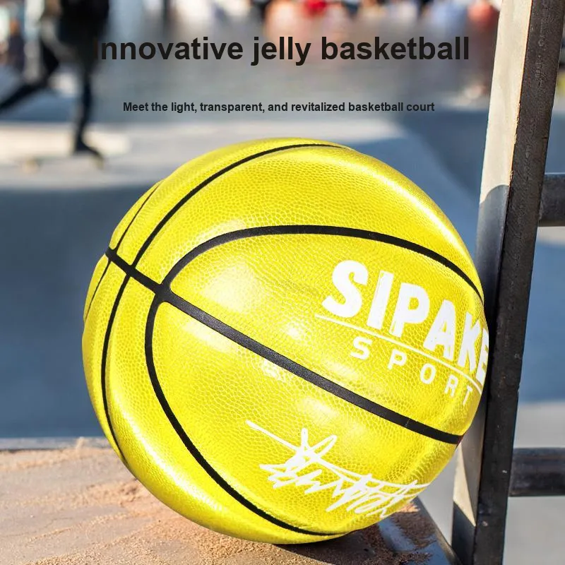 SIPAKESPORT Basketball Jelly Tri Color Jelly Yellow Size 7 Training Match Unisex-14