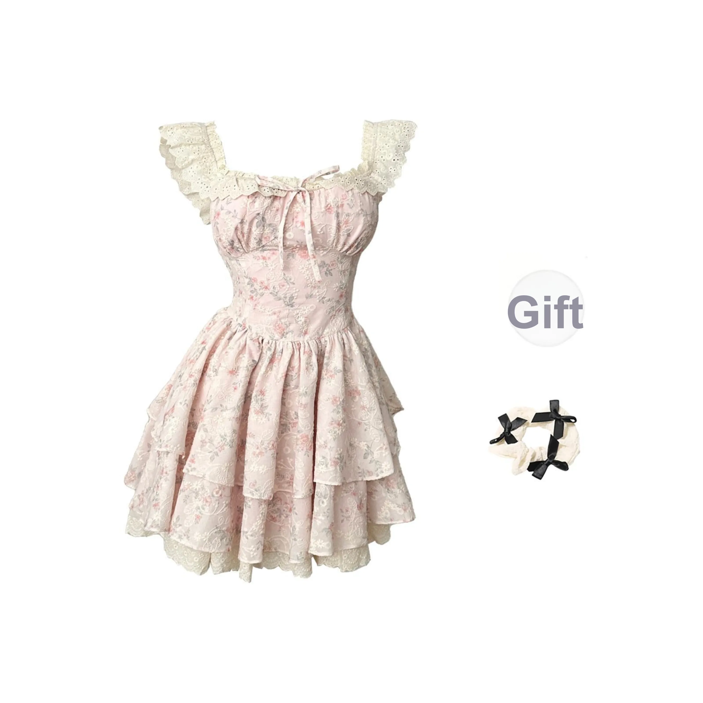XUOIZA Без рукавов Платье Женское Розовое + Резинка для волос в комплекте с подарками