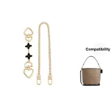 [Solid Gold Set]Heart Clasp Four-Leaf Clover 15CM+Decorative Chain 45CM[No Color Difference/]