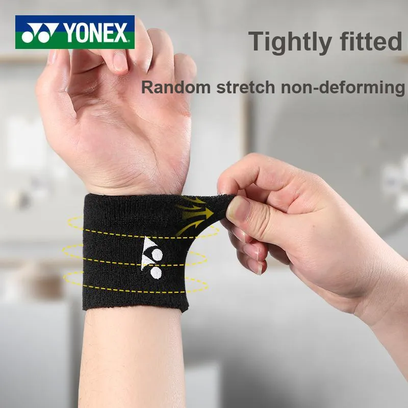 YONEX Running, Mountaineering, Hiking, Cycling Wristbands Breathable Black Cotton Polyester Basic Protective Equipment-2