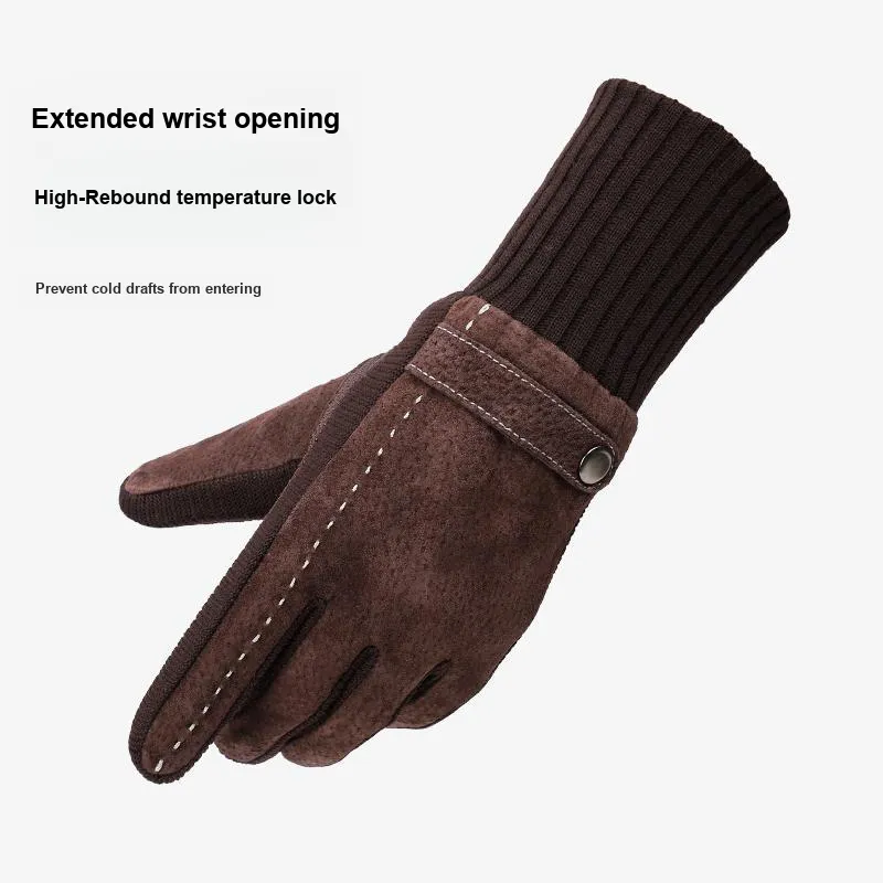 NANJIREN Pigskin Gloves Men's Black-2