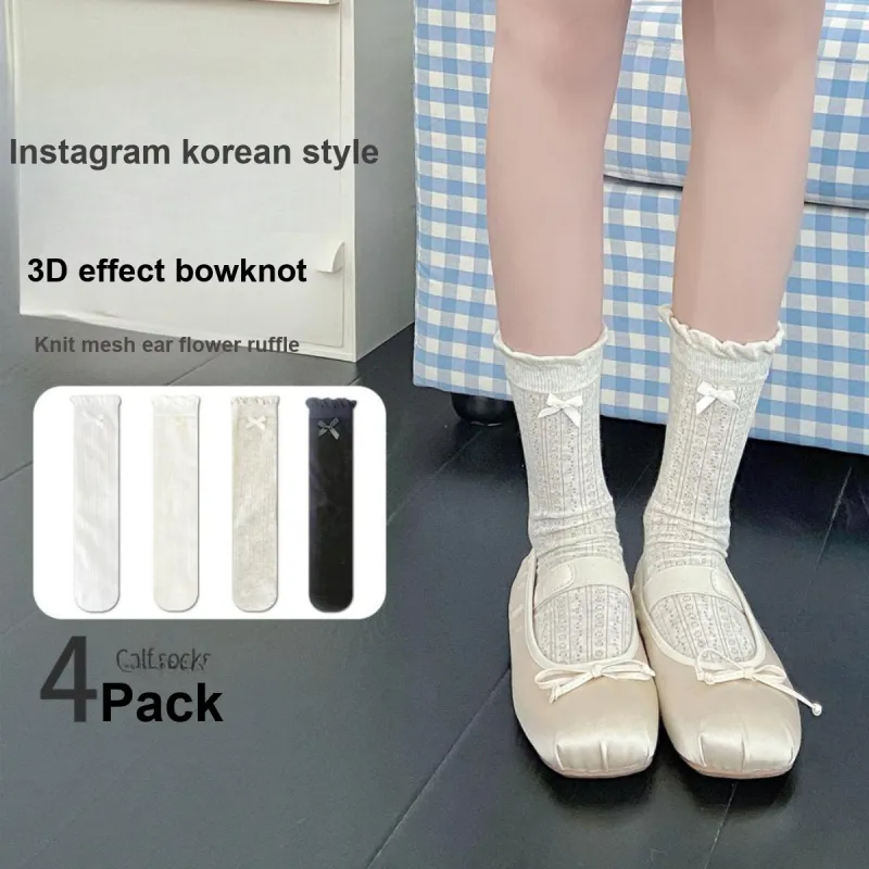 AUGUST Mid Calf Socks Women's 4 Pack-5