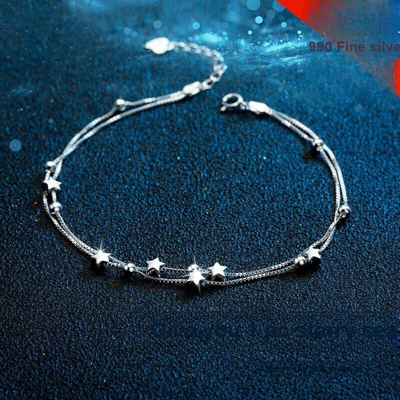 Lao Feng Xiang Sterling Silver 990 Bracelets Women's-1