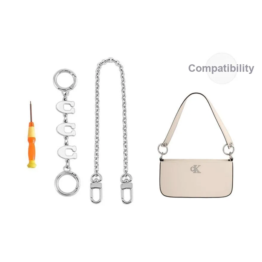 Luxury Care Artisan Workshop Metal Letter Extension Piece Sold Separately Bag Accessory Bag Strap Women's White/Black