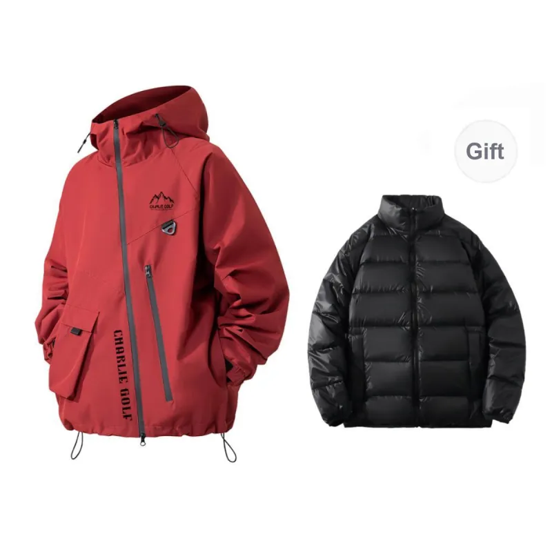 CHARLIE GOLF Water Resistant Windproof Wear Resistant Windbreaker Jacket Unisex-16