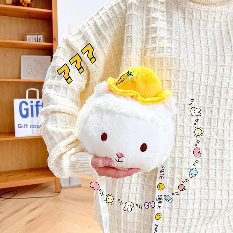 GOX Plush Crossbody Bag Regular Women's White-2