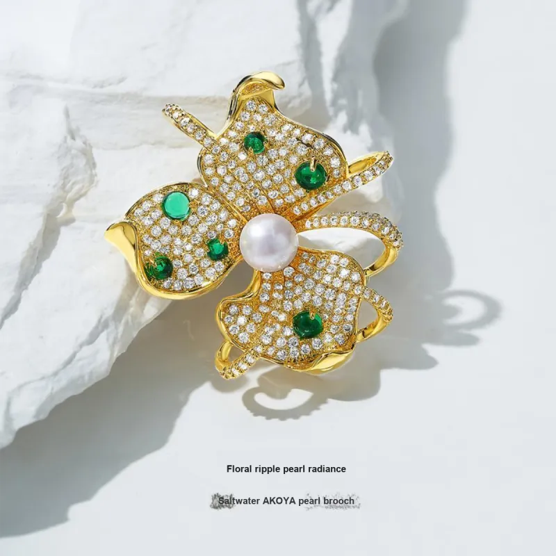 ME LUXE Pearl Brooch, Classic And Versatile # Good Luck Women's-2