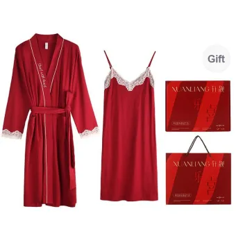 Xuan Liang Pajama Set Women's Gift Box Set Maroon