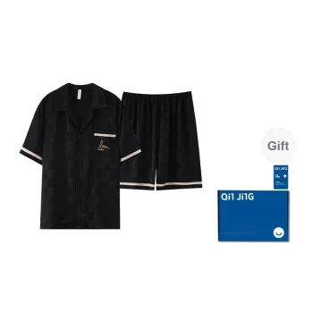 Qin Jing Pajama Set Men's Elegant Black